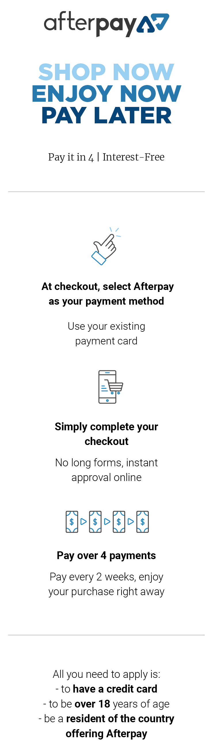 Vertical information overlay for Bluethumb payment method